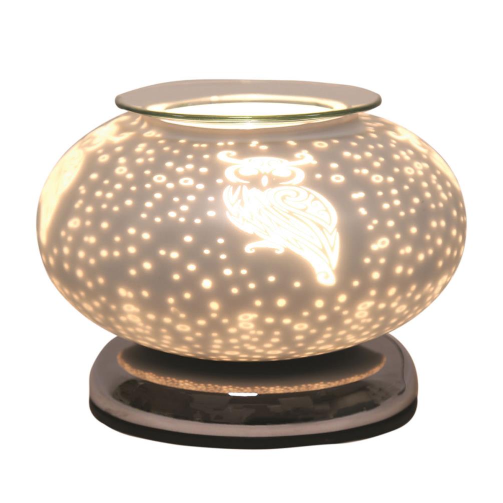 Aroma Owl Ellipse White Satin Electric Wax Melt Warmer £18.59